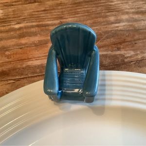 NORA FLEMMING MINI. CERAMIC BLUE ADIRONDACK CHAIR. NEW WITH TAG. 2”